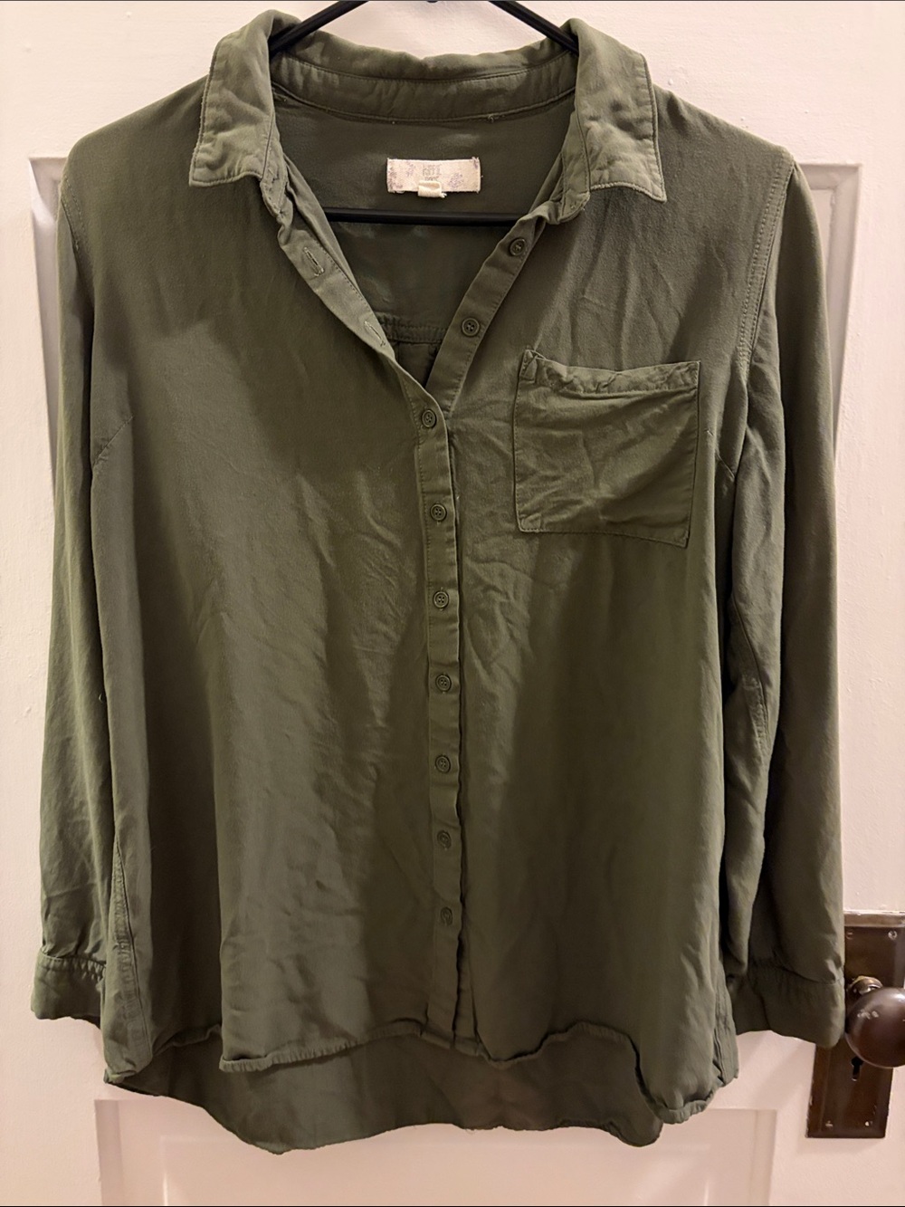 Hippie Rose Olive Green Button-Down Shirt